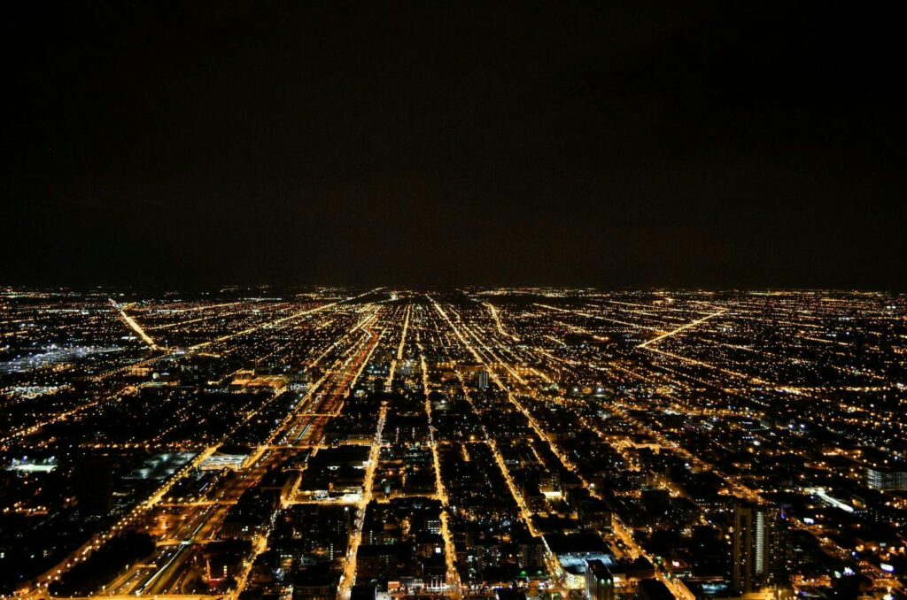 Lighted Cityscapes at Night Time